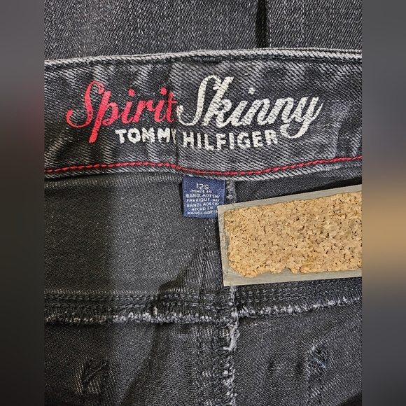 Tommy Hilfiger Black Acid Wash Jeans 12 Short Skinny Leg - Picture 5 of 7